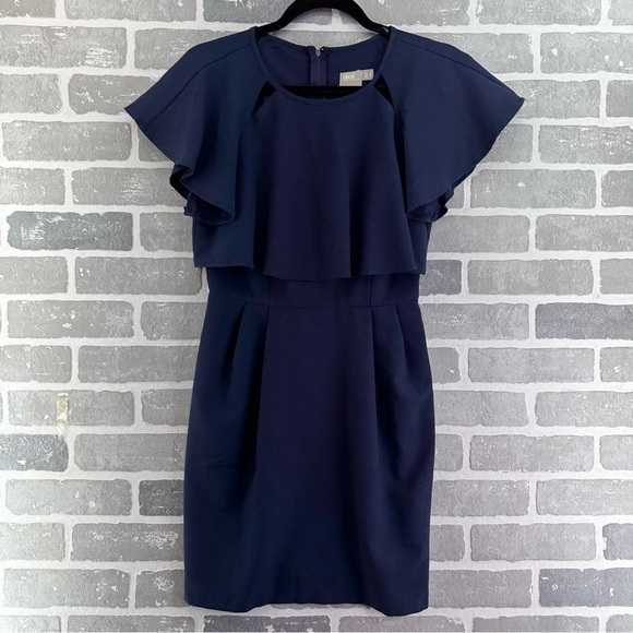 ASOS Double layer mini wiggle dress navy size 4 - Picture 1 of 8
